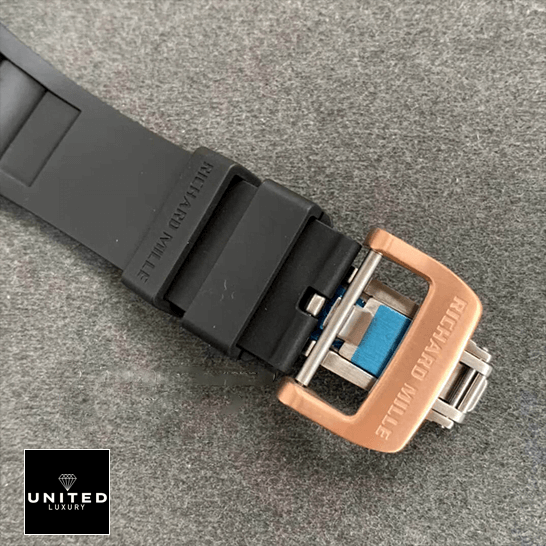 Richthtard Mithtlle  RM011 Romain Lotus F1 Rose Gold Clasp Replica grey background