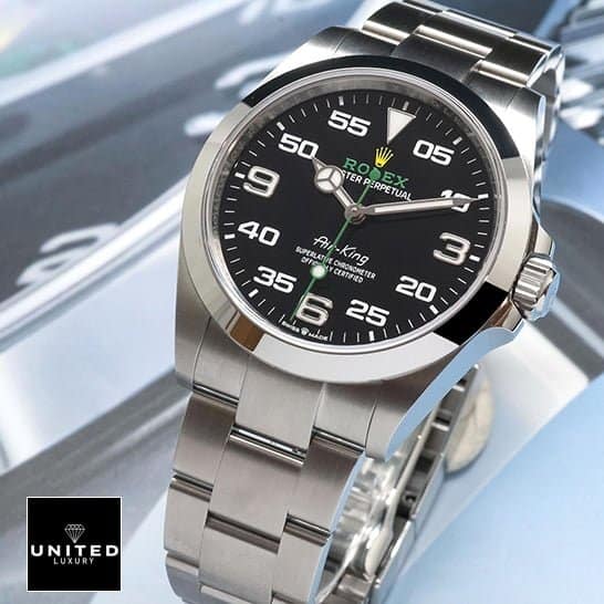 rolthtex Air King 126900 Replica Black Dial Steel Bezel