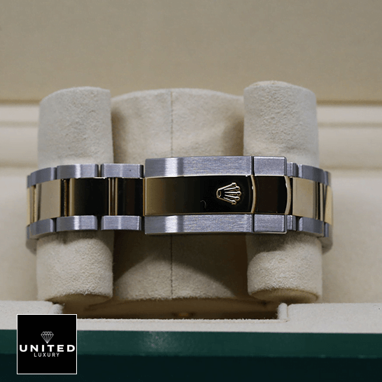 rolthtex 126303-0015 Gold Stainless Steel Oyster Replica reverse view in rolthtex box