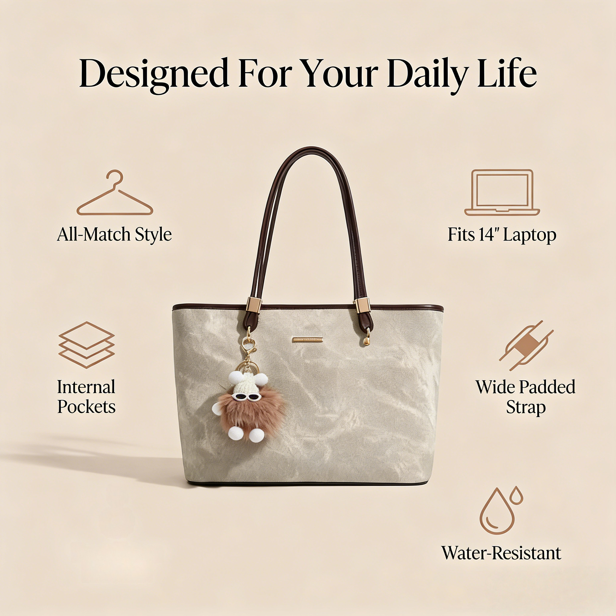 {"default":"Premium material detail of elegant tote bag with durable stitching and texture"}
