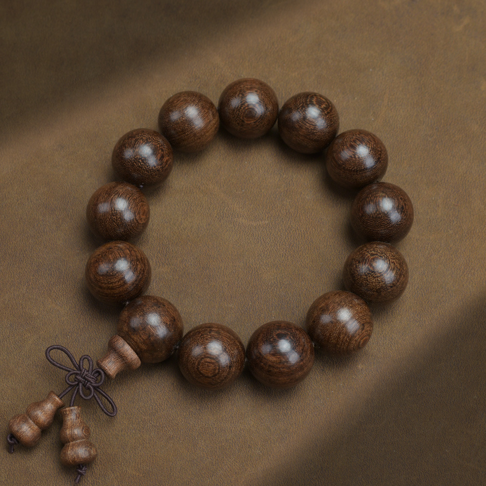 Golden Sandalwood Old Material Buddhist Bead Bracelet