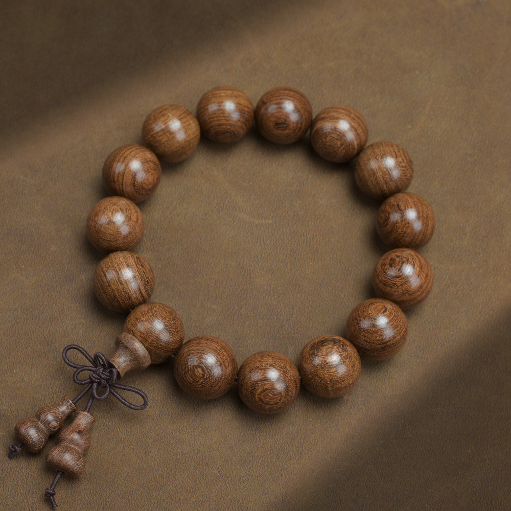 Golden Sandalwood Old Material Buddhist Bead Bracelet
