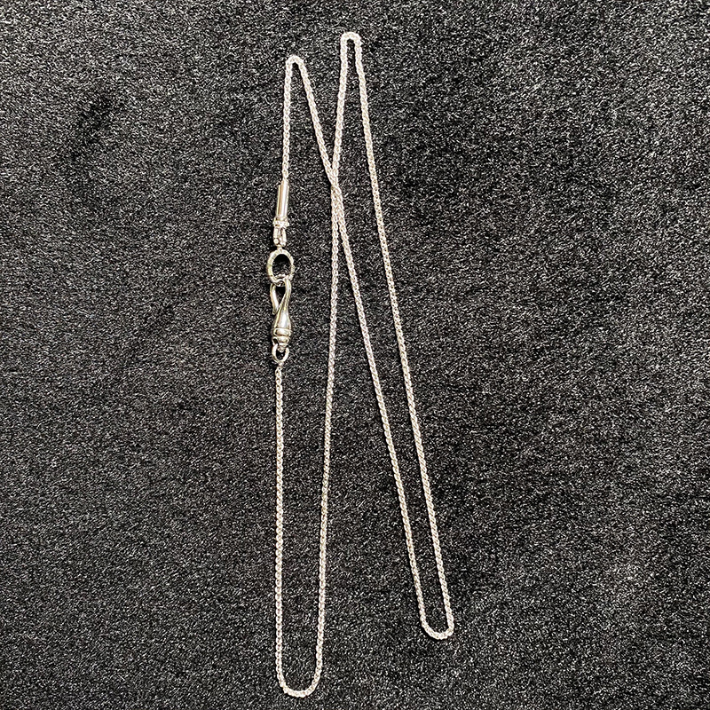 Tibetan Style Pure Silver and White Gold Dharma Horn Universal Necklace