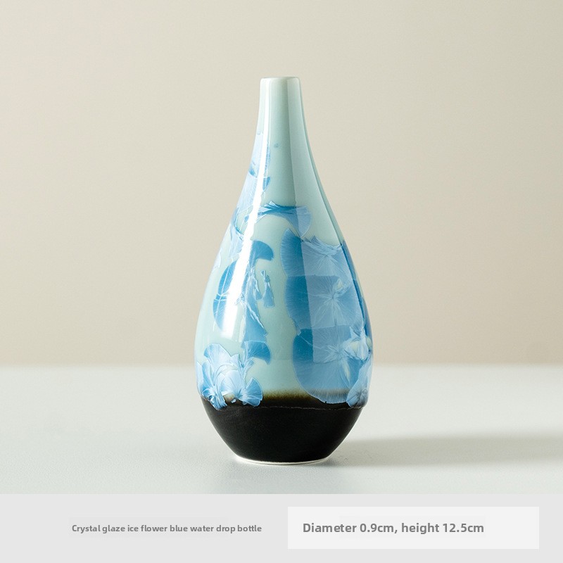 Kiln Change Glaze Crystal Ice Flower Blue Ceramic Vase