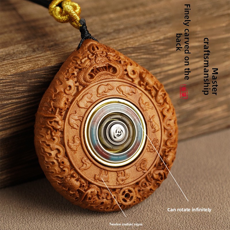 Mammoth Ivory Zodiac Guardian Buddha Ebony Pendant