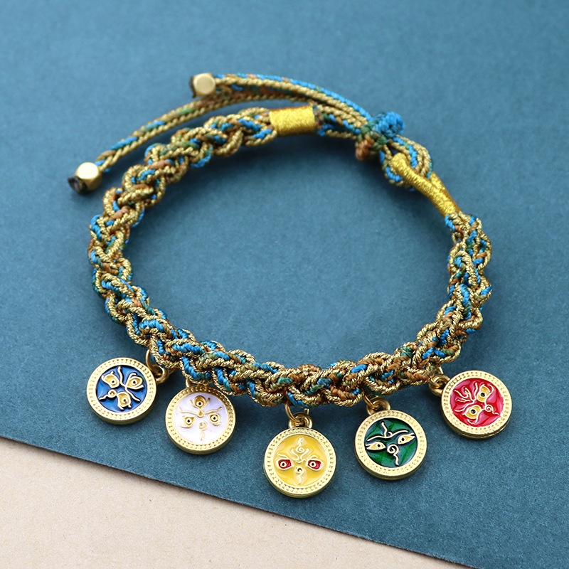 Tibetan Handmade Woven Five-Color Rope Five-Way God of Wealth