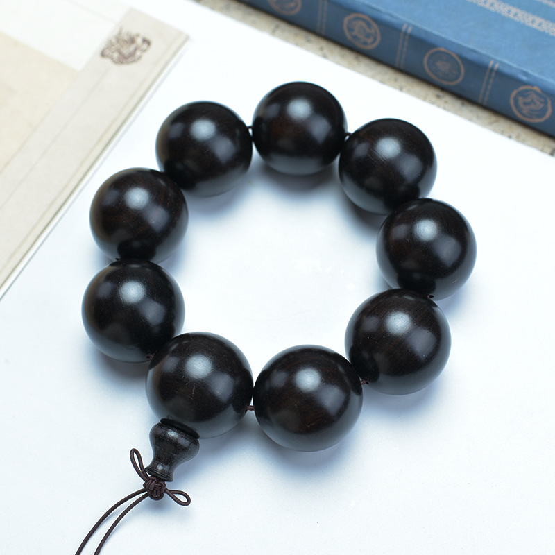Selected Old Material Ebony Single Strand Bracelet