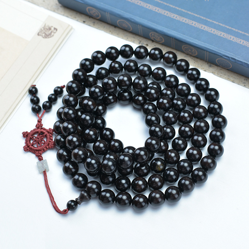 Selected Old Material Ebony Single Strand Bracelet