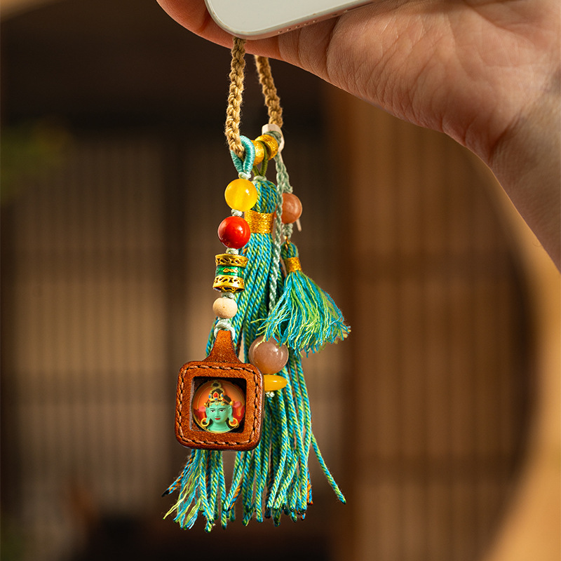 Hand-painted Thangka Bag Hanging Keychain