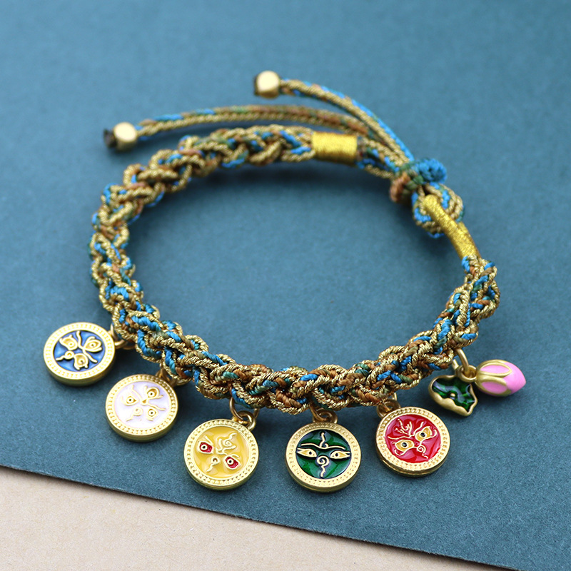 Tibetan Handmade Woven Five-Color Rope Five-Way God of Wealth