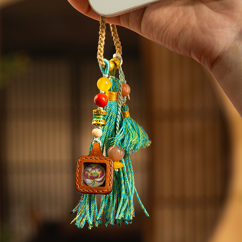 Hand-painted Thangka Bag Hanging Keychain
