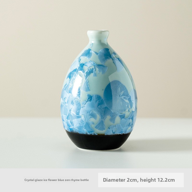 Kiln Change Glaze Crystal Ice Flower Blue Ceramic Vase