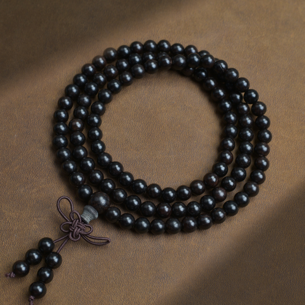 Selected Old Material Ebony Single Strand Bracelet