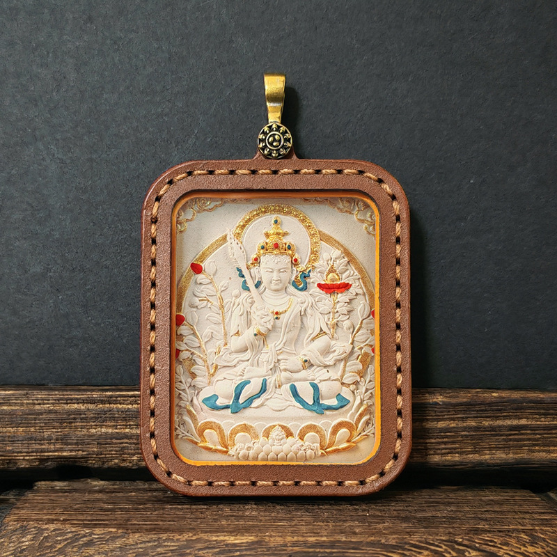 Collection Tibetan Style Incense Ash Dot Painting Thangka Buddha Pendant