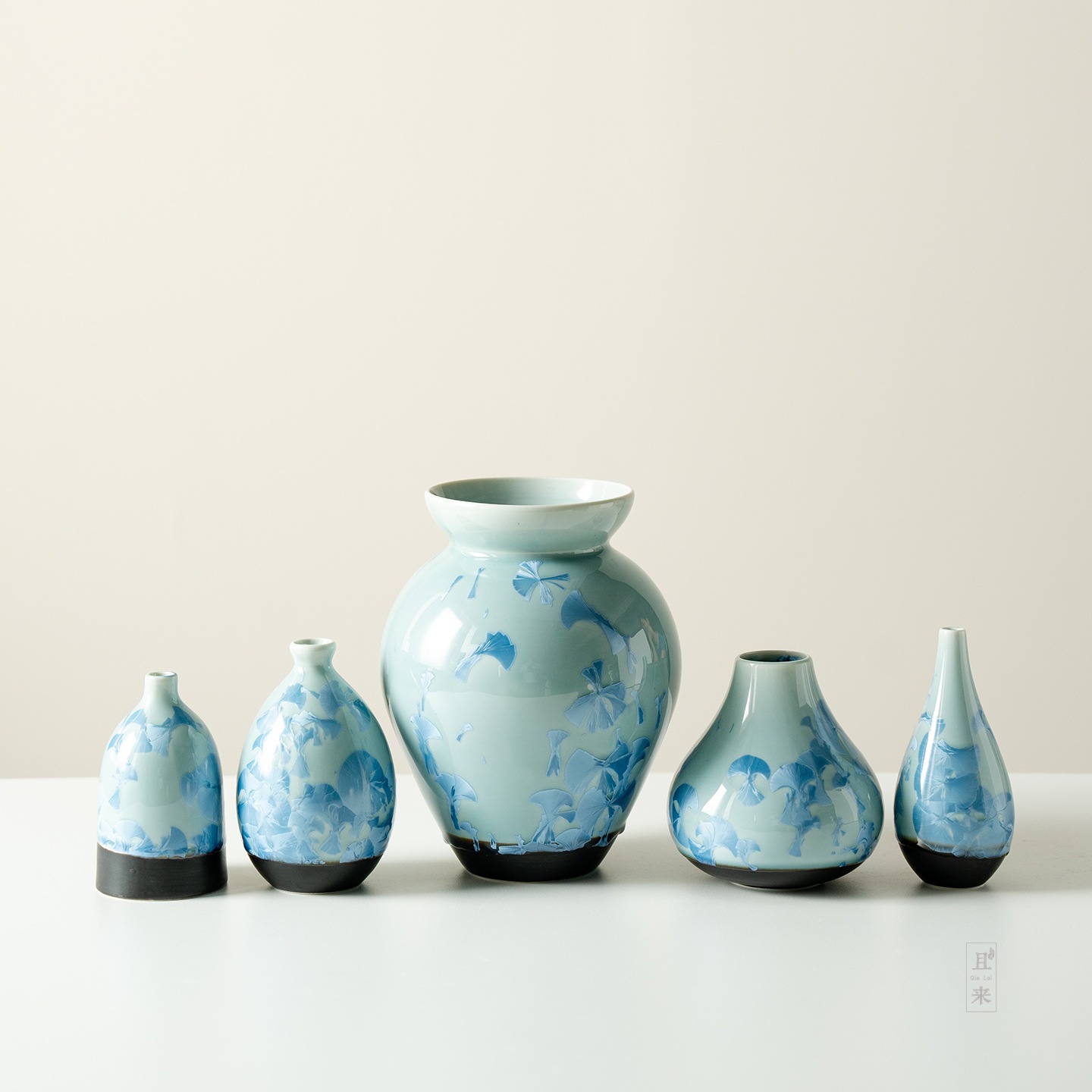 Kiln Change Glaze Crystal Ice Flower Blue Ceramic Vase