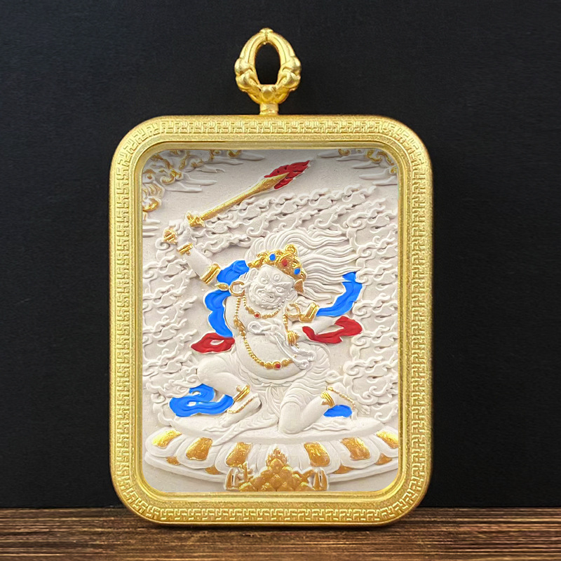 Collection Tibetan Style Incense Ash Dot Painting Thangka Buddha Pendant