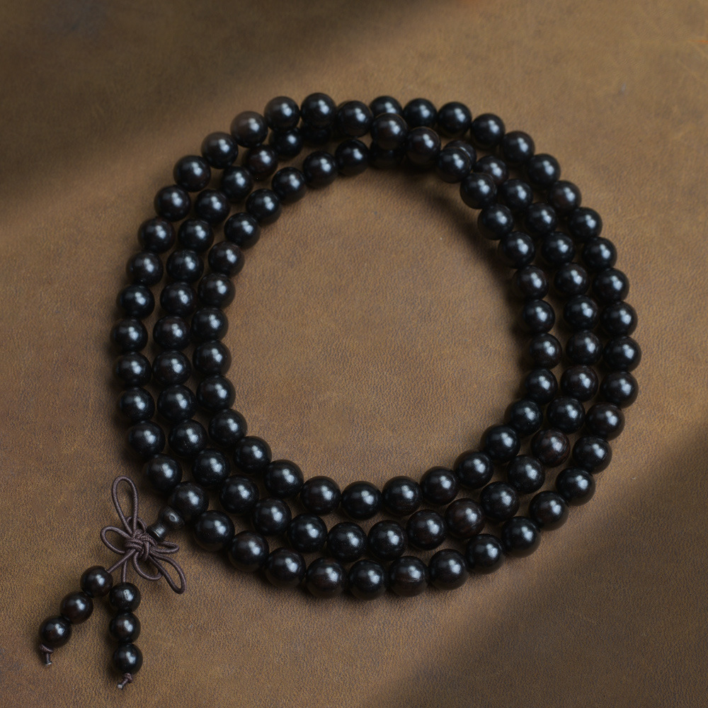 Selected Old Material Ebony Single Strand Bracelet