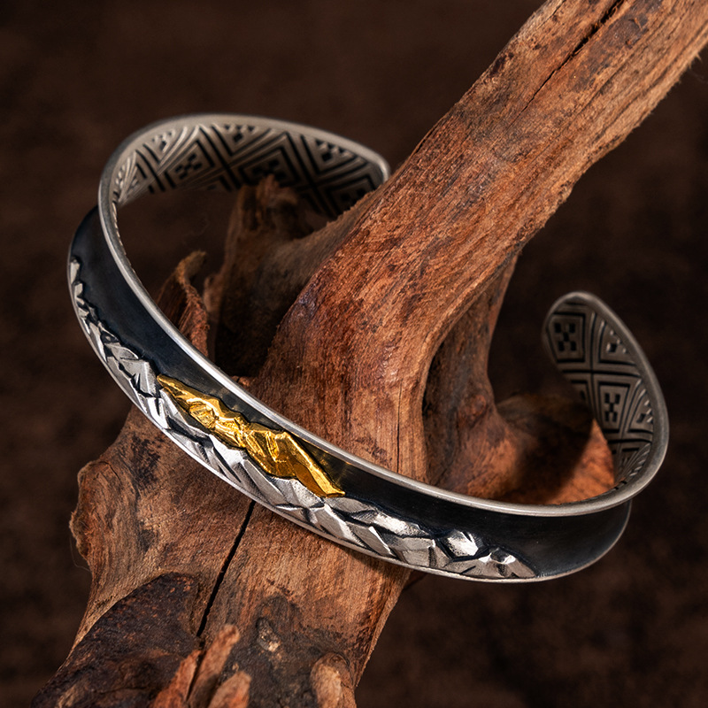 Pure Silver Gold-Plated Everest Bracelet