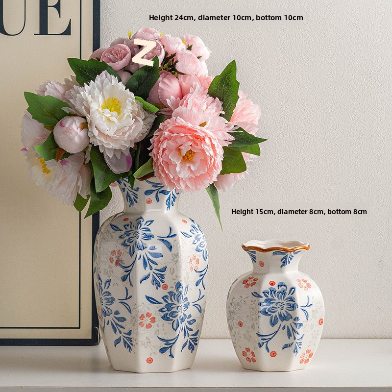 Blue and White Porcelain Vintage Ceramic Vase