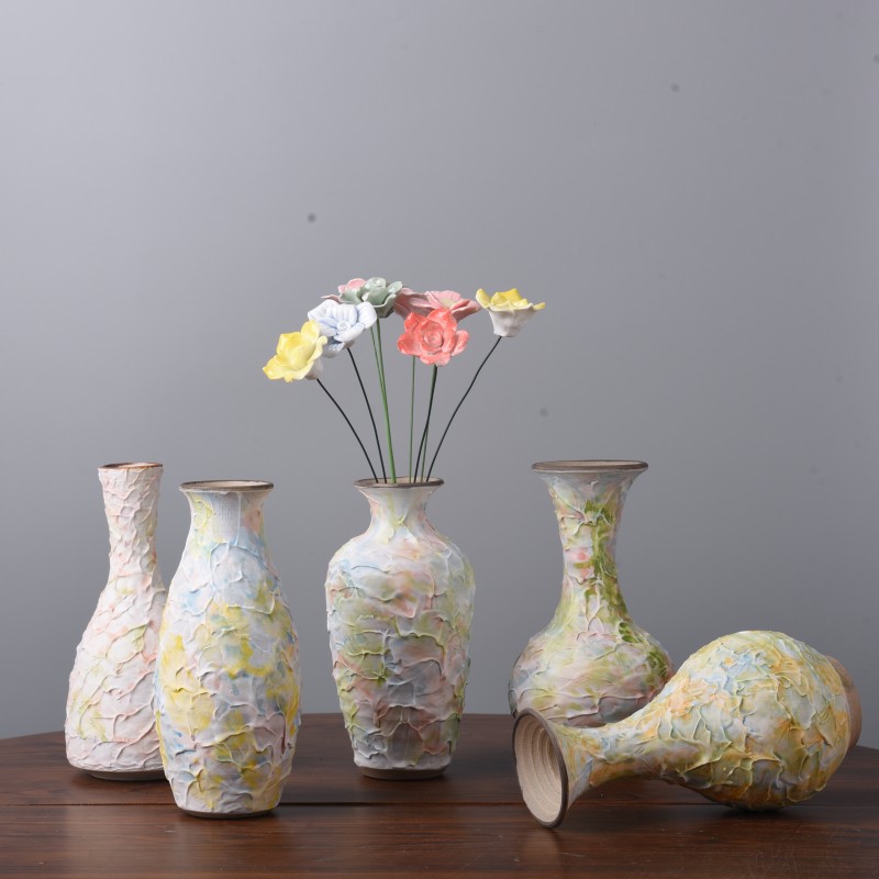 Handmade Cream Ice Cream Ceramic Vase