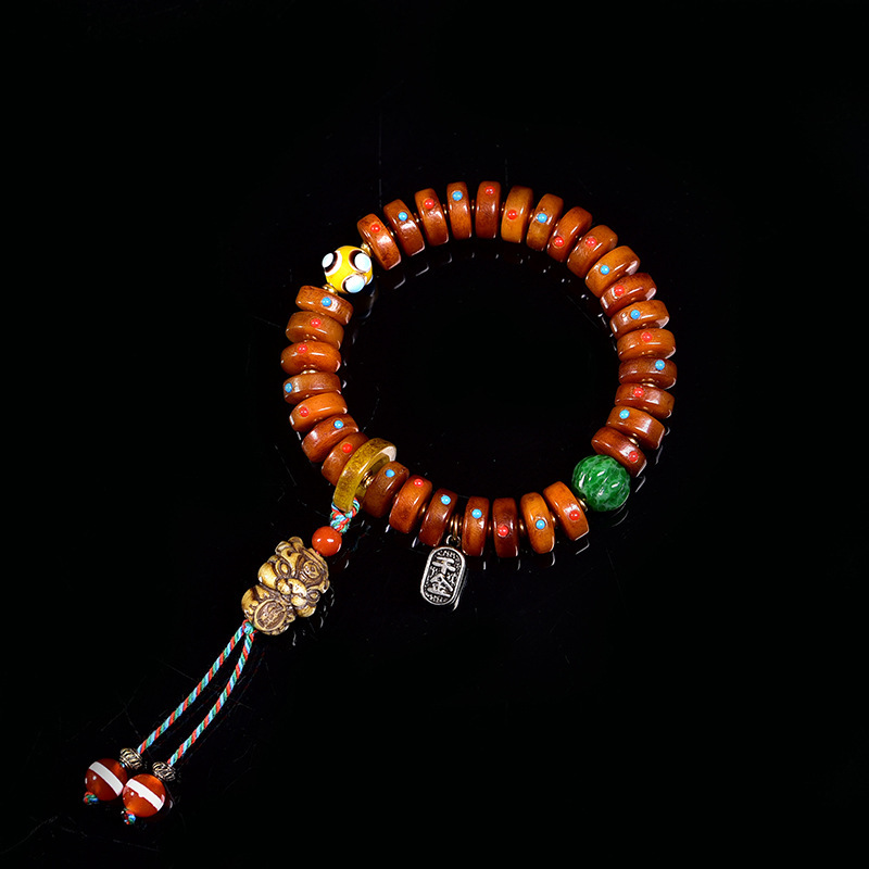 Natural Camel Bone Tibetan Tassel Bracelet