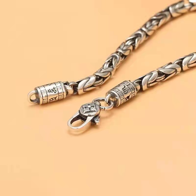 Tibetan Style Peace Pattern Silver Bracelet