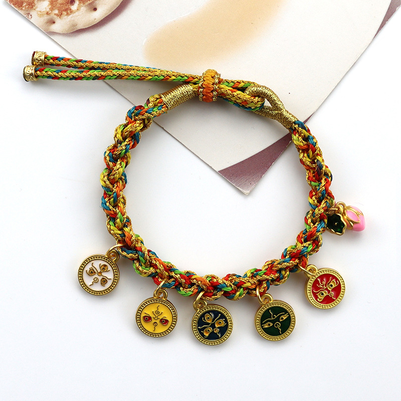 Tibetan Handmade Woven Five-Color Rope Five-Way God of Wealth