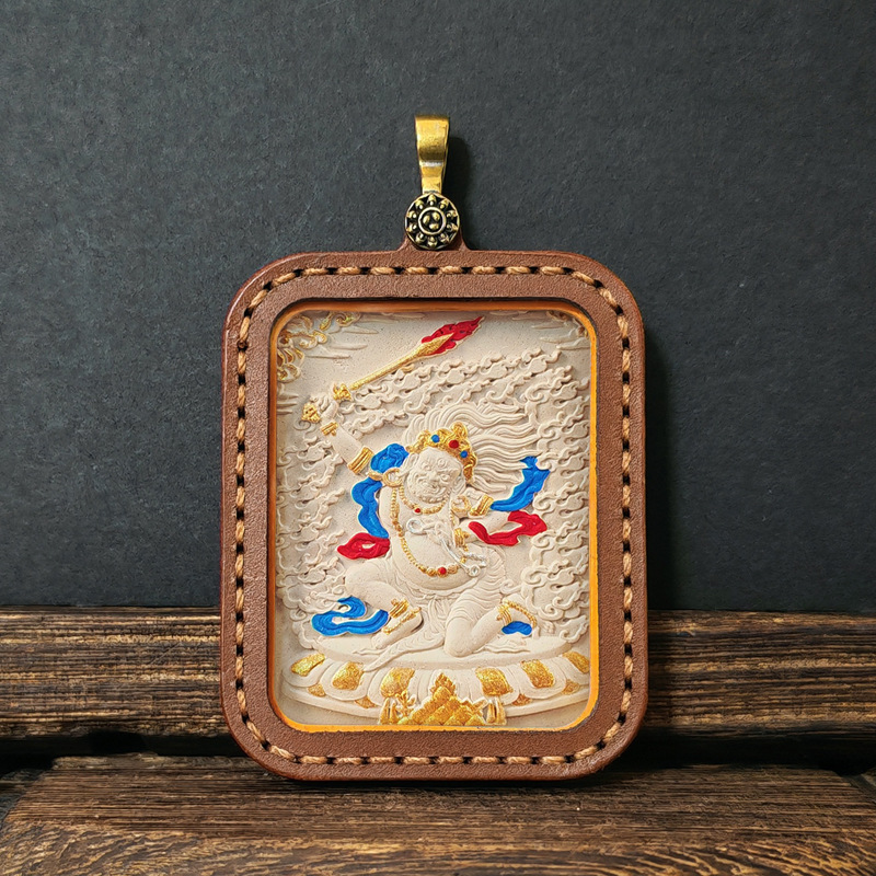 Collection Tibetan Style Incense Ash Dot Painting Thangka Buddha Pendant