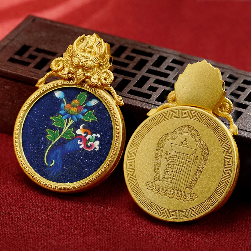 Handmade Pendant Tibetan Style Great Peacock Bird Thangka