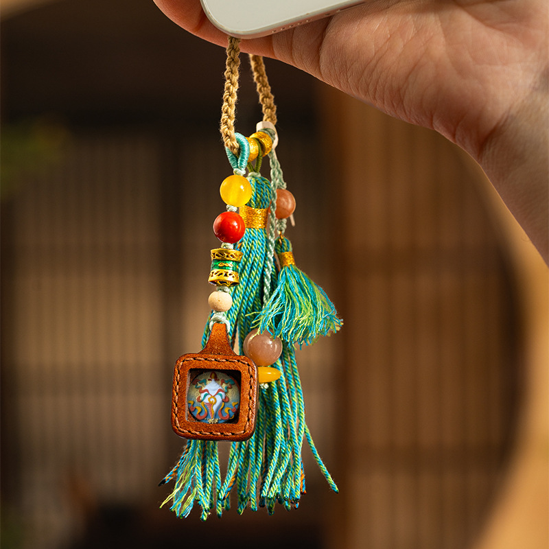 Hand-painted Thangka Bag Hanging Keychain
