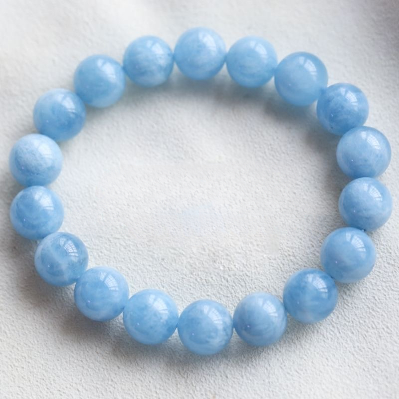 Ice-clear Chalcedony Natural Aquamarine Bracelet