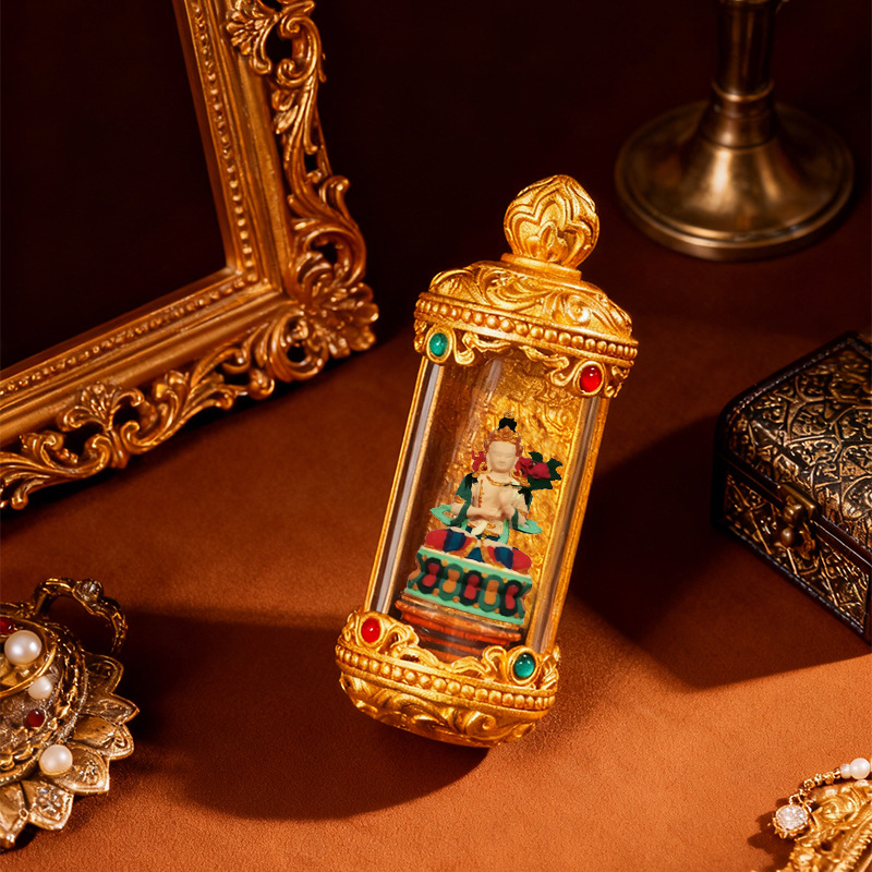 Hand-painted Rubbing Pendant Tibetan Thangka