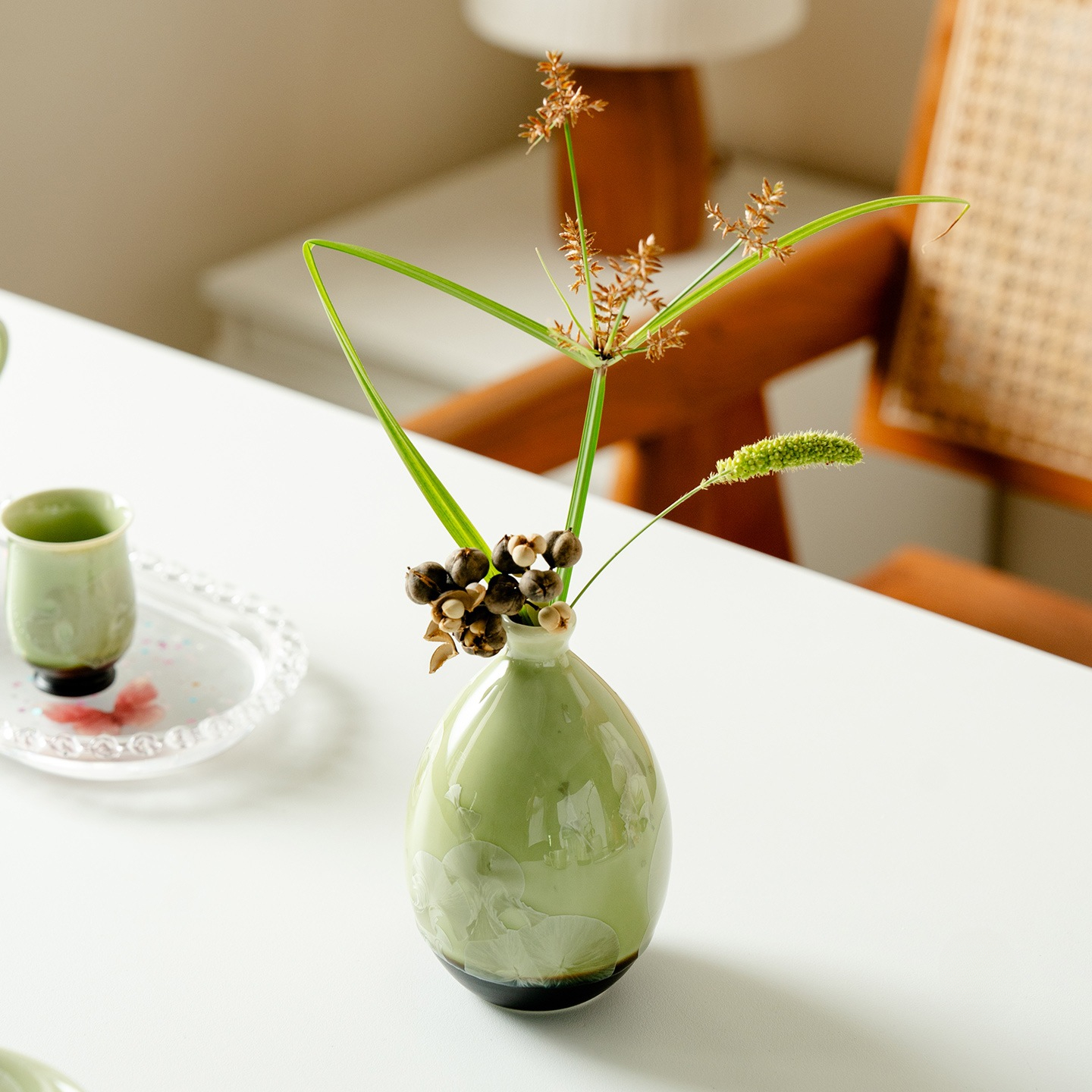 Mint Green Ceramic Vase Ornament