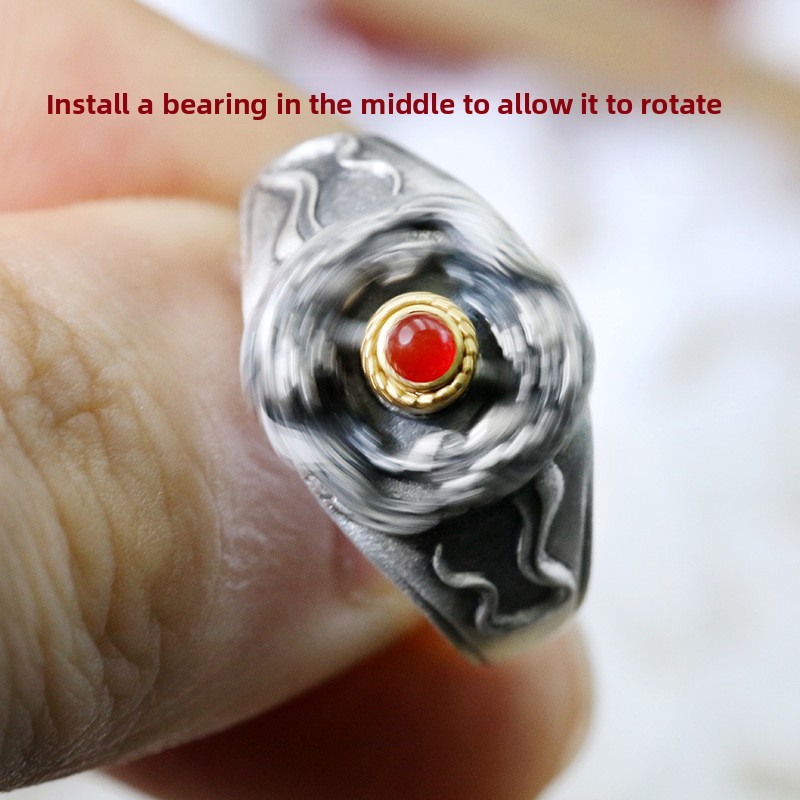 Tibetan Style Pure Silver Vintage Snow Lion Ring