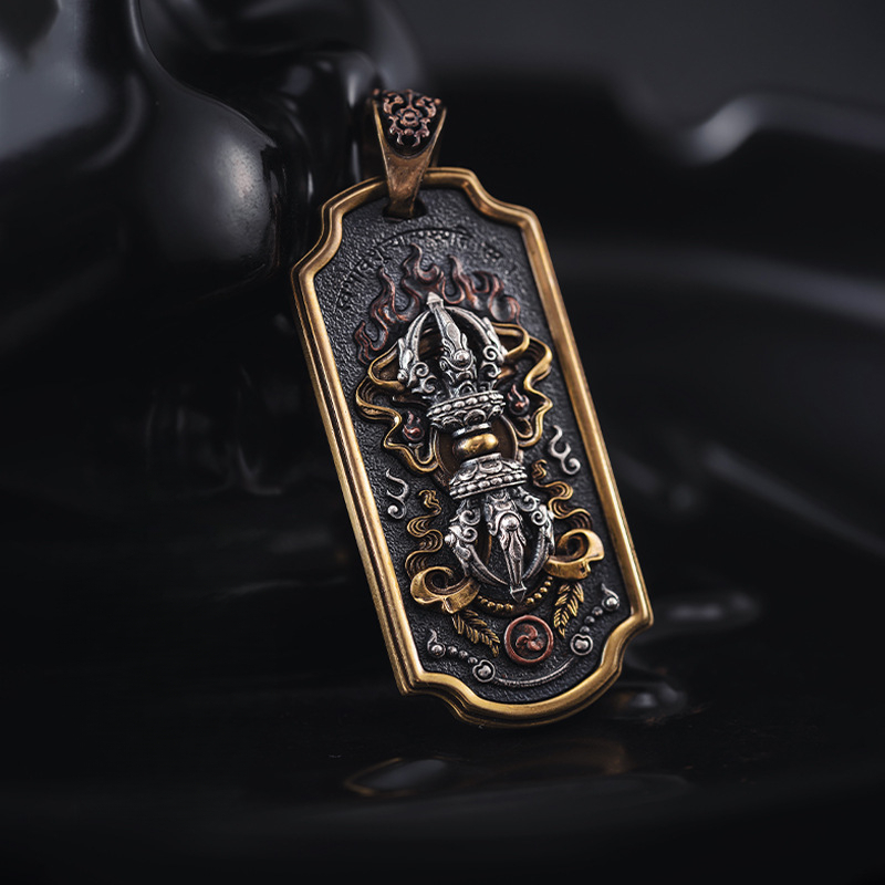 Tibetan Vajra Demon-Subduing Pestle Silver Pendant