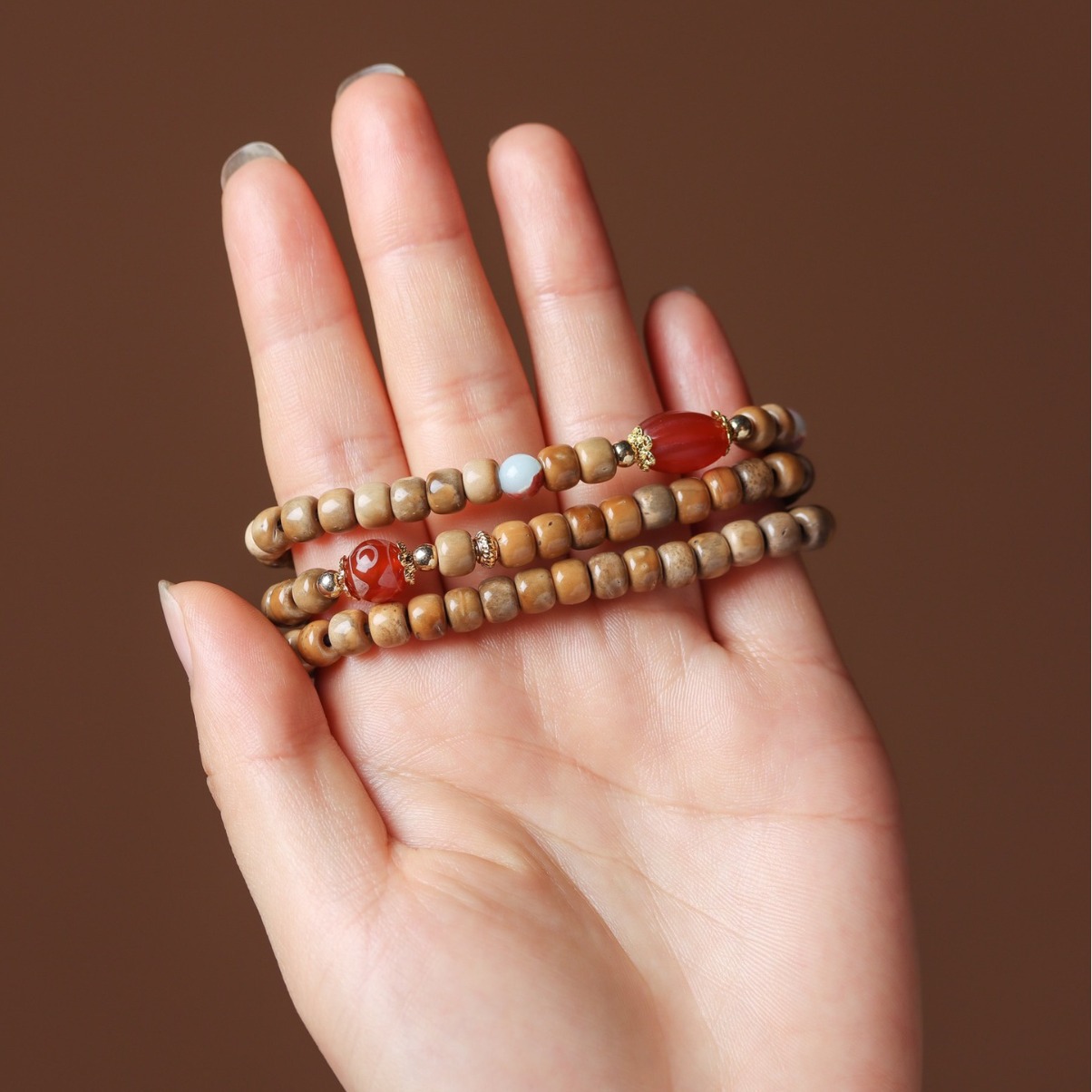 Natural Cook Demon Flower Prayer Beads