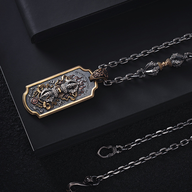 Tibetan Vajra Demon-Subduing Pestle Silver Pendant