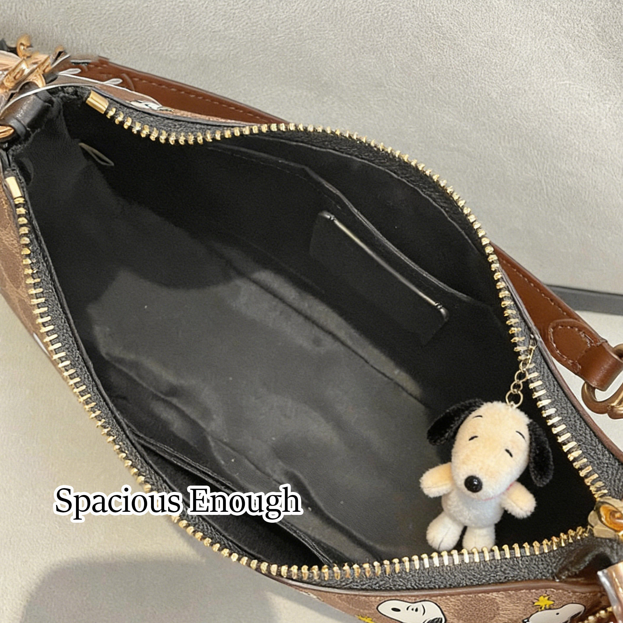 Snoopy shoulder bag spacious enough for daily essentials