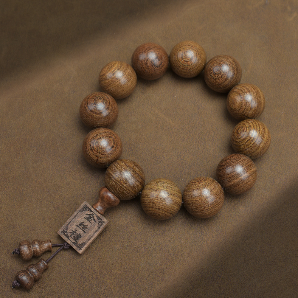 Golden Sandalwood Old Material Buddhist Bead Bracelet