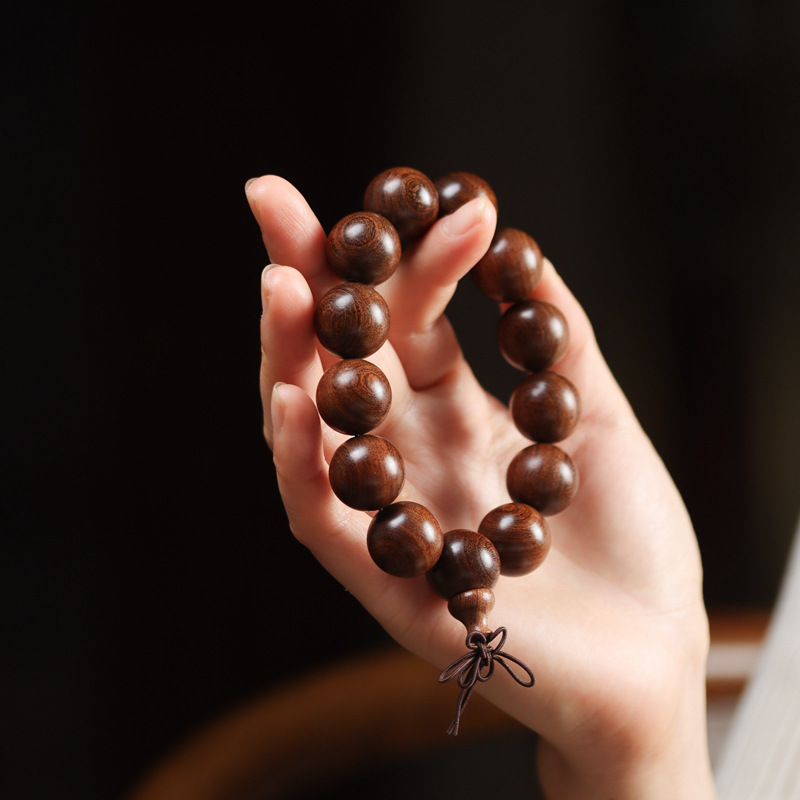 Golden Sandalwood Old Material Buddhist Bead Bracelet