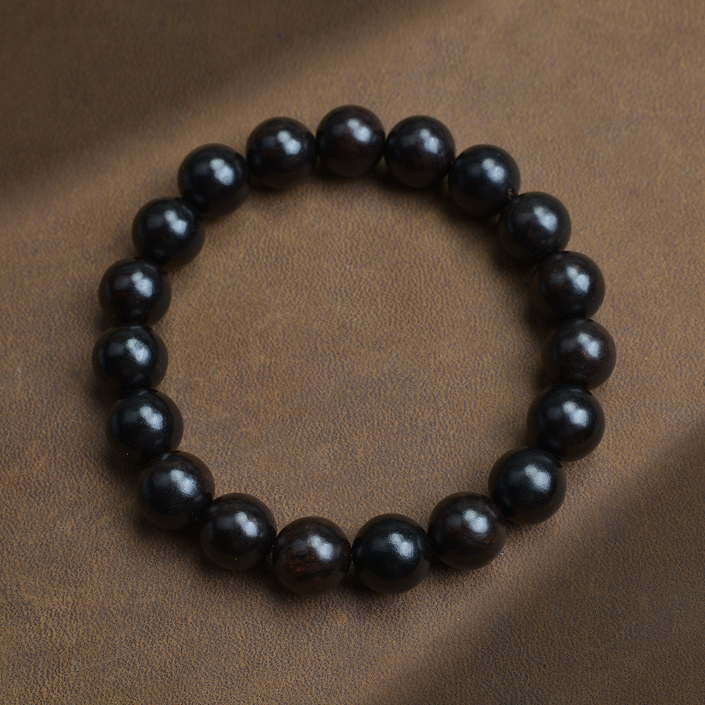 Selected Old Material Ebony Single Strand Bracelet