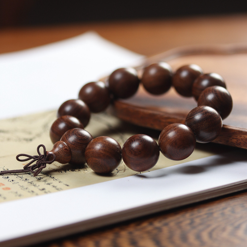 Golden Sandalwood Old Material Buddhist Bead Bracelet