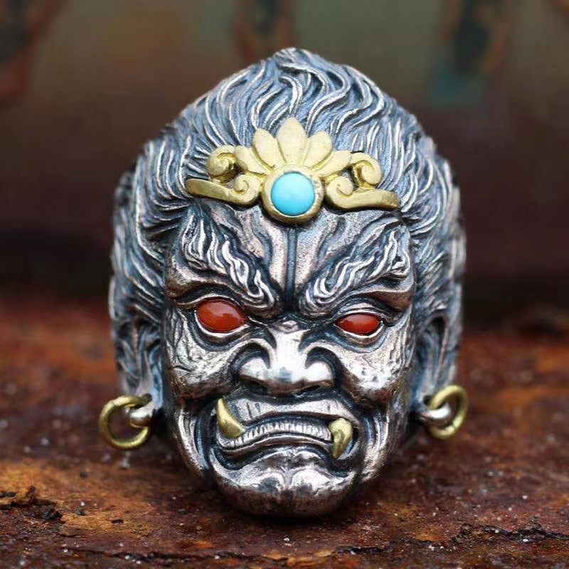 Tibetan Silver Hand-Carved Inamori Ring