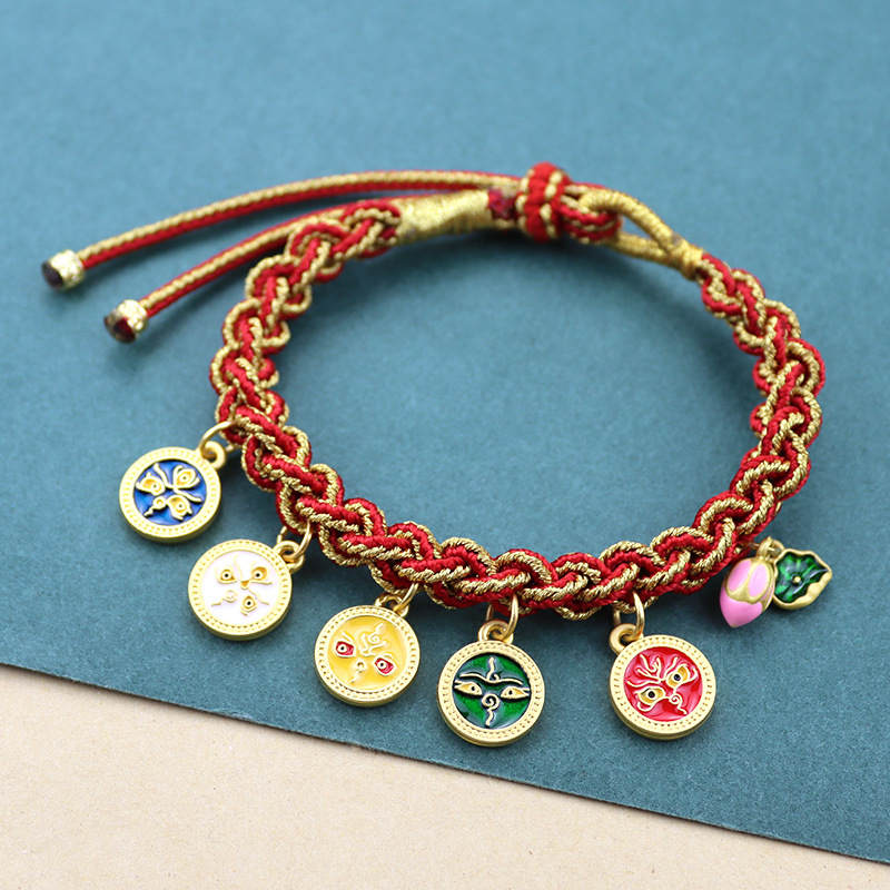 Tibetan Handmade Woven Five-Color Rope Five-Way God of Wealth