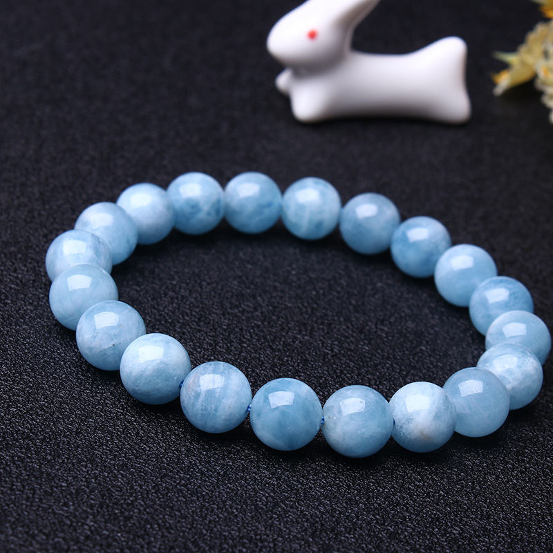 Ice-clear Chalcedony Natural Aquamarine Bracelet