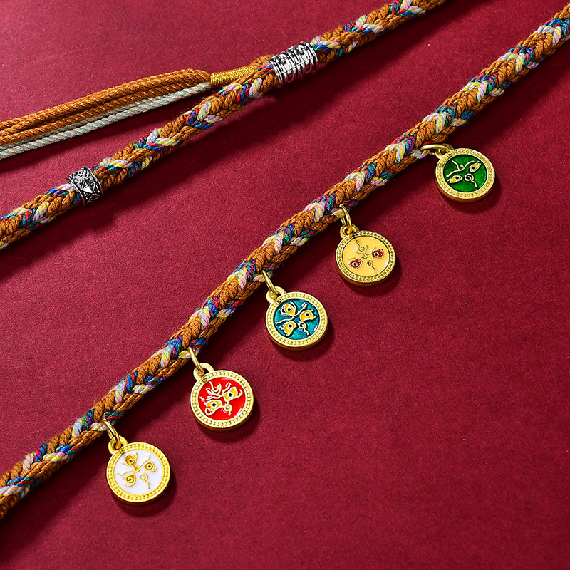 Tibetan Handmade Woven Thangka Pendant Necklace Cord