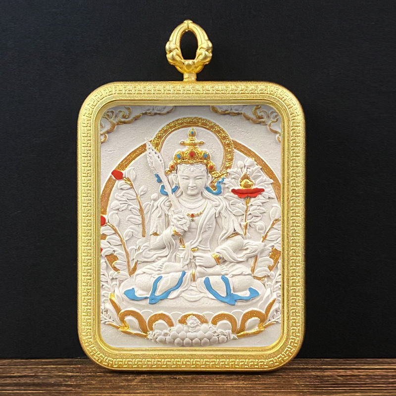 Collection Tibetan Style Incense Ash Dot Painting Thangka Buddha Pendant