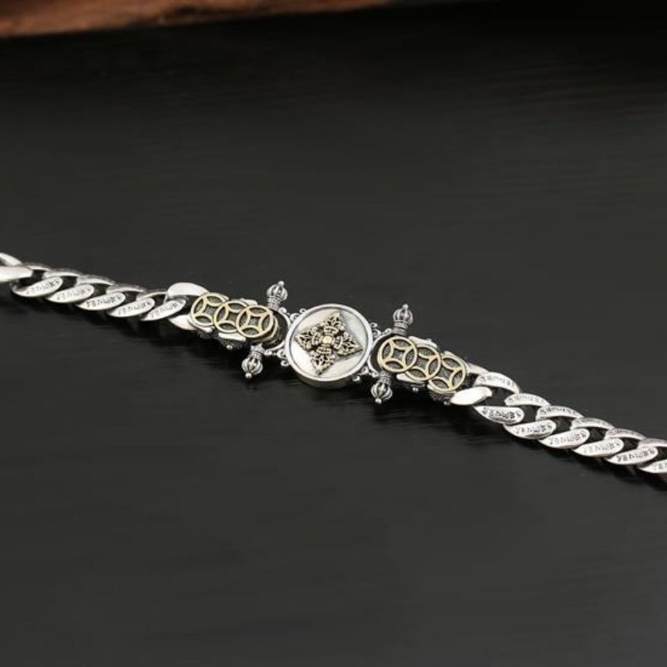Tibetan Silver Braided Pixiu Bracelet