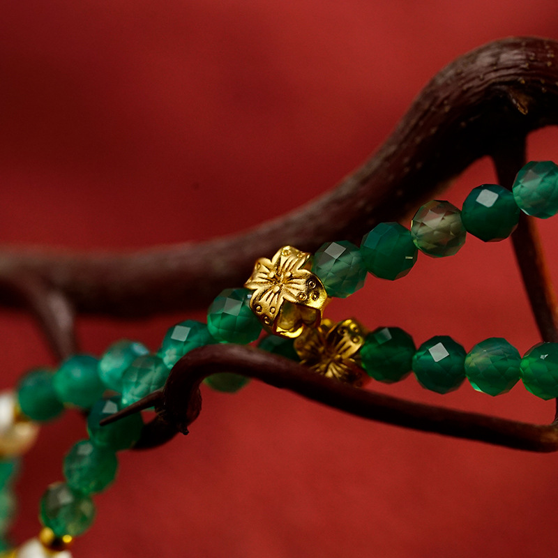 Hand-painted Brass Gemstone Gawu Box Thangka Necklace