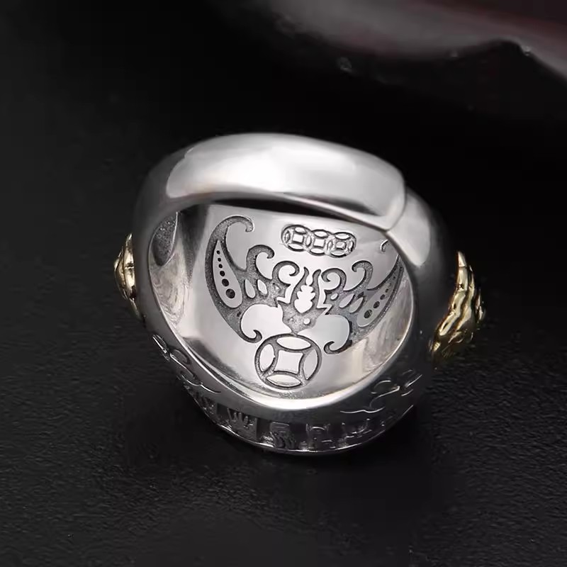 Vintage Bagua Tibetan Silver Ring